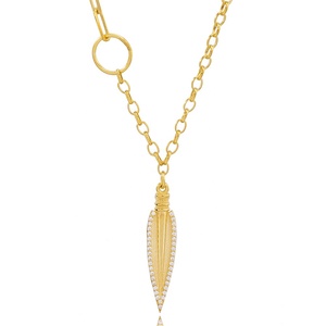 Lanza encanto enlace y cadena de cable colgante collar turco 925 joyería de plata esterlina - Product Image 4