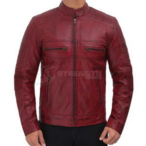 Diseña tu propia chaqueta de cuero de moda de alta calidad para hombre al mejor precio, chaqueta de cuero de manga larga. - Product Image 3