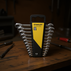 Juego de Llaves de Trinquete Combinadas Stanley de 12 Piezas, Herramienta Métrica Resistente con Módulo Plano para Uso Profesional - Product Image 3
