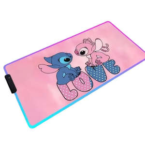 RGB Stitch Love Angel LED <b>Mouse</b> <b>Mat</b> Waterproof Wireless Charging Custom Printed Square Design Stock Available - Product Image 1