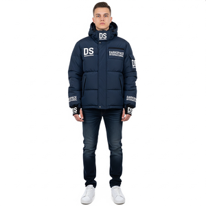 Venta al por mayor de alta calidad de los hombres Casual Puffer Parka estilo sólido con logotipo personalizado de pie chaqueta de cuello abrigo Venta caliente a bajo precio - Product Image 4