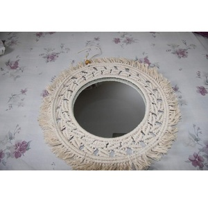 2026 Launch High Quality Home Decor <b>Mirror</b> Farmhouse Style Designer Hand 100% Cotton Wool Tapestry Customized MOQ Export From BD - Product Image 3