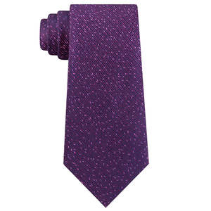 Corbata de Seda Tejida Delgada para Hombre Calvin Klein, Diseño Clásico con Estampado Floral Jacquard, Rayas y Puntos, Lana y Algodón, Talla Regular, Color Rosa, Ideal para Regalo - Product Image 1