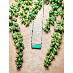 Tia <b>Long</b> Kingman Turquoise & Sterling Silver <b>Necklace</b> for Gift Occasions - Product Image 1