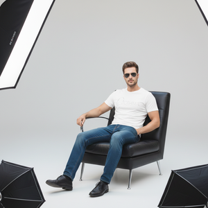 T-shirt pour homme en tissu premium, manches courtes, col rond avec bord côtelé, prix de gros acceptés, logo personnalisé - Product Image 5