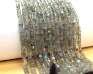 Handmade <b>Heishi</b> Shape <b>Beads</b> Strands Natural Labradorite Gemstone Jewelry Making Components Gift for Her - Product Image 1