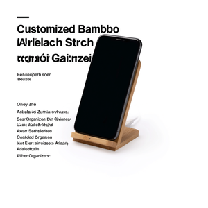 Organizer da Scrivania Personalizzato in Bambù con Supporto per Torcia Wireless - Product Image 2