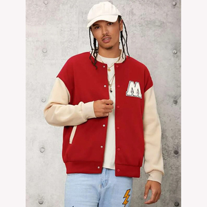 Customized Made Design Men's Varsity <b>Jacket</b> with Stand Collar <b>Patchwork</b> Pattern Waterproof & Breathable Winter College Wear - Product Image 6