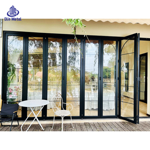 Portes accordéon commerciales en verre trempé double, en aluminium, à charnières, pour maisons, entrées extérieures, garages - Product Image 3