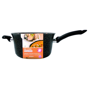 Paiolo (22cm) Aluminium antiadhésif manche synthétique BIG STONE Noir 510241 - Product Image 3
