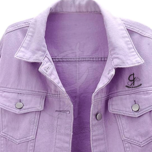 แจ็กเก็ตยีนส์ผ้าฝ้ายพิมพ์ลายสำหรับผู้หญิงคอลเลคชั่นสง่างามแขนยาวงานปักผ้าทอสำหรับตกแต่งขายส่ง - Product Image 2