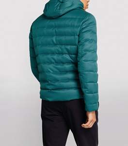 Veste matelassée à bulles pour homme de haute qualité, logo personnalisé, veste en toile à capuche, fermeture éclair rembourrée, style décontracté, style chaud d'hiver - Product Image 3