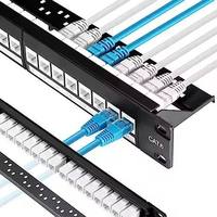 Panel Patch Data Super CAT5/CAT6/Super Cat6 Berkualitas Tinggi UTP Fiber Optik untuk Manajemen Kabel