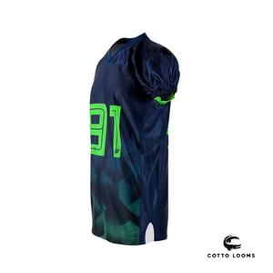 Elegante camiseta de fútbol americano sublimada OEM y uniforme de secado rápido con estampado de colores vibrantes - Product Image 6