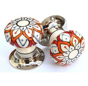 Poignée de porte vintage MLH 108 peinte à la main en céramique serrure à mortaise style moderne pour armoires et tiroirs de cuisine - Product Image 1