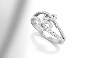 แหวนทอง 14K ประดับเพชรธรรมชาติ 70 เม็ด ทรงกลมเจียระไนแบบบริลเลียนท์ ดีไซน์วงแหวนแบบ Bandhan Halo สำหรับผู้หญิง |   0.26Ctw ชุบโรเดียม ได้รับการรับรองจาก IGI น้ำหนัก 3.40 กรัม - Product Image 5