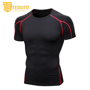 Camiseta de compresión de secado rápido, ligera, transpirable, para hombre, para gimnasio, Yoga, correr, deportes, verano, manga corta, SKINNY Fit - Product Image 2