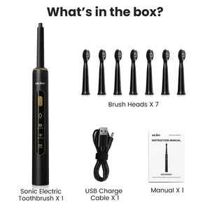 Sejoy Brosse à dents électrique rechargeable pour adultes et enfants 7 têtes de dents de nettoyage doux avec 3 modes Type de poils moyens - Product Image 3