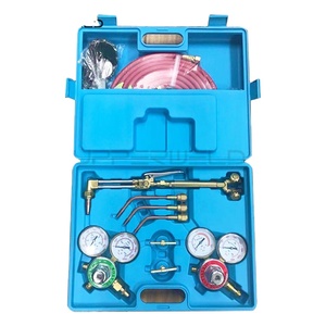Oksijen ve asetilen gaz kesme meşale ile taşınabilir oksi lehimleme kaynakçı aracı Set iki hortum basınç regülatörleri ve göstergeleri - Product Image 1