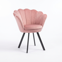 Fauteuil classique en velours pour le salon, style nordique, meuble de loisirs, conception supérieure, canapé à coquilles