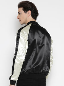 Offre Spéciale d'hiver en satin de haute qualité, de couleur unie, veste universitaire en satin bombardier personnalisée pour hommes - Product Image 3