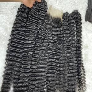 Extensions de cheveux vierges humains de qualité supérieure, cheveux bouclés vietnamiens Remy, bouclés crépus, bouclés profonds, bouclés Jerry, pour femmes noires, tissage de cheveux - Product Image 4