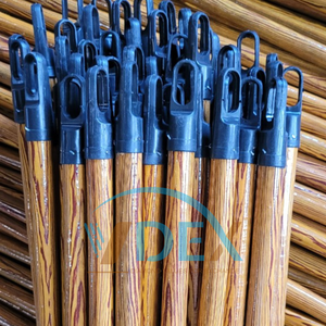 Vietnamese Eucalyptus Wood Color Handmade Broom <b>Stick</b> with Long Cable PVC Coated Household Item Fancy Broom Handle - Product Image 3
