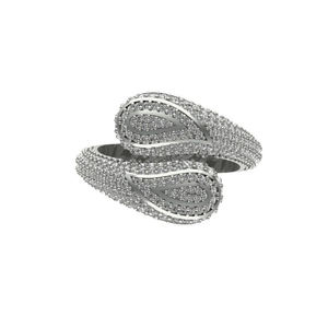 แหวนเพชรชั้นดีสีขาว10Kt พร้อมผ้าพันคอ1.61ct กลมประดับเพชรสำหรับงานแต่งงานวันครบรอบ - Product Image 1