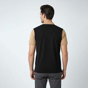 Men's Plus Size Breathable Jersey for <b>Shirt</b> Short Sleeve Knitted Casual Zipper <b>Collar</b> Solid Design - Product Image 4