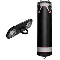 Sac de frappe professionnel lourd avec revêtement en cuir et remplissage de sable, hauteur réglable pour l'entraînement de boxe masculin