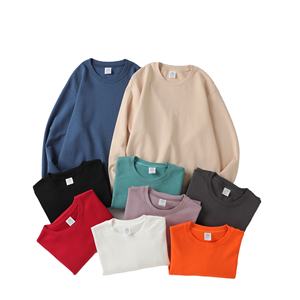 Suéter de cuello redondo de Color sólido de alta calidad de 350g, jersey de manga larga para hombres y mujeres, sudaderas con capucha informales cómodas - Product Image 1