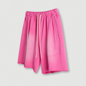 High Street hommes été lavage à l'acide impression Shorts 100% coton français éponge Style à la mode respirant OEM cordon Service - Product Image 1