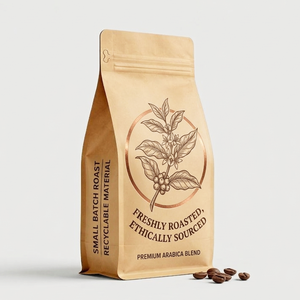 Bolsas de Embalaje de Plástico con Fondo Plano y Logotipo Personalizado, Bolsas de PE para Proteína en Polvo, Granos de Café, con Válvula y Cierre - Product Image 1