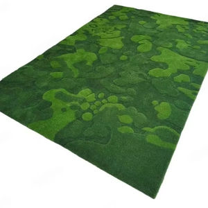 Tapis moderne fait main, tapis texturé abstrait vert |   Tapis d'intérieur à motifs organiques |   Tapis de salon |   Chambre à coucher sur mesure - Product Image 1