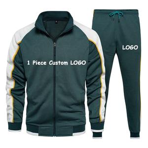 Combinaison d'automne en néoprène pour hommes avec fermeture éclair brodée en polyester/coton pour gym - Product Image 3