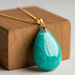 <b>Top</b> Grade 925 Sterling Silver Chain Bezel Setting Bohemian Natural Amazonite Oval Shape Pendant Healing <b>Crystal</b> Fashion Gift - Product Image 5