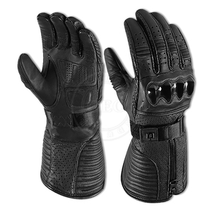 ถุงมือมอเตอร์ไซค์ลาดตระเวนหนังคลาสสิกด้ามจับสบาย - Product Image 2
