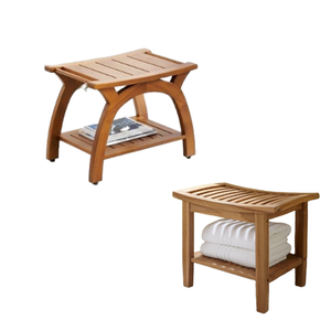 Vente en gros Chaise de salle de bain Porte-serviettes Design de support minimaliste moderne Meubles en bois Fabricant indonésien - Product Image 1