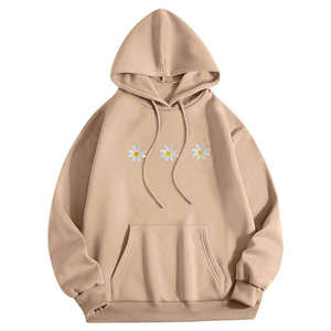 Pull à capuche zippé en coton mélangé épais Impression graphique personnalisée Basics d'hiver Sweats à capuche unis teints et fabriqués - Product Image 4