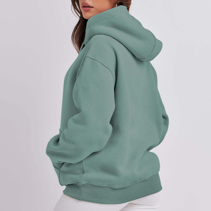 2026 meilleure qualité femmes mode sweat à capuche 100% coton tricoté tissu manches longues et col à capuche coupe ample pour l'hiver - Product Image 2