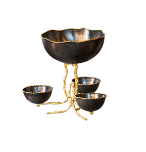 Bol de service de fruits en laiton de conception tendance avec bol de service de chocolats de couleur or de la plus haute qualité à vendre - Product Image 4