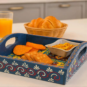 Bandeja de Servicio de Diseño con Recubrimiento de Esmalte de Madera MDF, Bandeja de Mesa de Alta Calidad para Hoteles y Restaurantes - Product Image 1