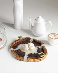 Juego de Platos de Madera Ecológicos, Elegantes y Antiguos, Hechos a Mano, Duraderos, Grabados, para Uso en el Hogar y la Cena - Product Image 3