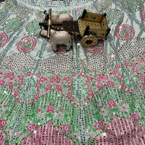 Hermosa boda Wear Lehenga con espejo real Can-Can y capas de lona - Product Image 1