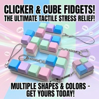 Porte-clés clavier mécanique en plastique coloré, jouet anti-stress léger, gadget sensoriel, boîte cadeau personnalisée pour fête