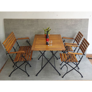 CBCF287 Contemporary Outdoor <b>Foldable</b> <b>Table</b> and Chairs Combo Set 120x75cm Durable Modern <b>Garden</b> Furniture - Product Image 3