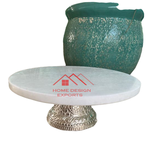 Curve Design Mable Top Wooden Base <b>Cake</b> <b>Stand</b> for Home Hotel and REstaurents Decor Use Mable <b>Cake</b> <b>Stand</b> - Product Image 2