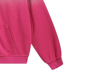 Zip up Sun Faded Hoodie Distressed femmes 100% coton lourd Streetwear surdimensionné lavé à l'acide blanc goutte épaule à capuche - Product Image 4