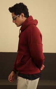 เสื้อฮู้ดสวมหัวแบบมีฮู้ดสำหรับผู้ชายผ้าฟลีซผ้าฝ้าย100% วัสดุมีเชือกผูกแบบลำลอง - Product Image 2