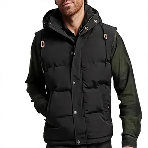 Gilet d'équitation matelassé sans manches en polyester/nylon noir pour homme – Léger et chaud pour l'hiver - Product Image 2